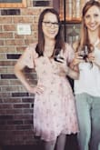 I like this dress, it's cute and classy. I wore it for a bridal shower and got many compliments. The only down side is it shows more cleavage than I would like, so much that it showed my bra if I didn't keep pulling it together. I tried fashion tape, which didn't hold the whole time. I may need to sew in a button. - Kelly V.