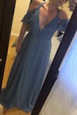 Dress was okay. You couldn't really tell it has a slit based on where its located (in the middle of both legs). I didn't like the cleavage and the slit location. - Jacqueline D.