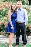The fabric is a nice, thick material.  I did have to steam it to get the wrinkles out.  Great dress that can be worn again. - Nicole T.