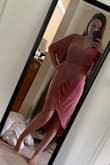I bought this dress to wear for a wedding and it was super comfortable and definitely a great choice for a long event. It was slightly loose in the bust area, but I used double sided dress tape to keep things in place. The only downside to the dress is that if it gets wet with a spill or something like that, the material takes an extremely long amount of time and you can see marks of where the liquid was. Overall, I loved wearing this dress and I highly recommend it! - Casie U.