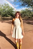 This dress was beautiful, great quality, perfect fit, not see through which was a concern of mine since it is white. I wore it for my bridal shower and got TONS of compliments on it. - Stephanie R.