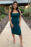 It fit perfectly, the material was thick and I didn't need a bra because it fit snug but comfortably. I got compliments on it all night :) - Viviana G.
