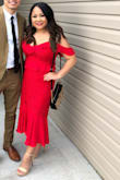 This fit was perfect, definitely true to size. Fabric is very light and comfortable. I definitely recommend. - Paulina C.