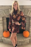 Absolutely loved getting to wear this to a wedding. The colors are amazing. I'm usually between a small and a medium. Went for the small and I'm glad I did. I have a longer torso and it was still long enough. - Katie M.