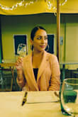 This is a loose blazer, so go one size down. I am medium and ordered a small. Fits perfect. Not too loose and not too big. Just what I wanted. A comfy, yet dressy blazer. - Sandy O.