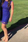 Perfect for a fall wedding in CA! No stretch but very flattering. I would suggest ordering a size up if you're busty like me! - Haley P.