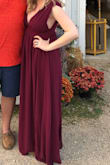 It was perfect for my bridesmaid dress! I had just had my daughter 5 weeks before and it was the perfect fit for my postpartum body!
It was a tad long so I had to have it hemmed. - Rayni S.