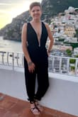 I wore this for a wedding on the Amalfi coast and received so many compliments! The fit was great- if I were any taller I would have needed a size large because it would have been too tight lengthwise. The fabric was comfortable and good for throwing in a suitcase; due to the pattern you couldn't see many wrinkles. - Mel R.