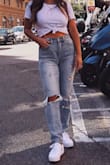 I Love Love Love these jeans! They make your butt look good and I thought they fit a lot better than Agolde. The jeans are super comfy. Because I'm short, the crop was a perfect length. - Julie M.