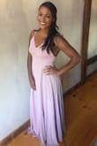 Ordered for a Fall wedding and received multiple compliments! As I'm built muscular and do not have a very feminine figure I have to be particular about the style of dress I wear and typically always size up but in this case I wish I had sized down! This was my very first time ordering from Lulus and I am very pleased don't get me wrong but this specific dress was an awkward fit for me. The boob area was a little too big and the waist was just right but as tall girl I have to say the fact that the dress STILL hit the ground even in 3.5 heels had me gleaming! Overall I definitely recommend so long as you size it properly! - Naomi B.