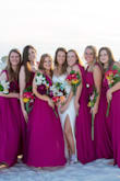 I absolutely LOVED this dress!!! I had six bridesmaids with six different body types and levels of comfort with dresses and how low the dress hung at the breasts. But the dress looked amazing on all of them! Each one chose to wear the dress a little differently. Some used tape to close the gap, some sewed it up, one used extra cloth to close the front, and some left is completely alone, but it all looked great together. The only real issues we ran into is that the dress seems to run a bit tight at the waistband and some had to reorder a larger size. - Makenzie M.