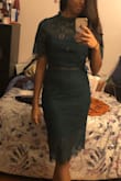 Elegant look with a hint of sexy. Usually a S but got XS-doesn't fit like a glove but it still looks great! - Nancy V.