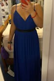 *Bra size is actually 32G
The adjustable straps are amazing for a busty lady like me. It allows me to secure my boobs in without risk of popping out! This dress is elegant, and I can't wait to wear it. However, it's a little long for my small height. The fabric is very nice, not itchy. - Amy S.