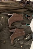 Love the shoes but very disappointed in the color! I already have a pair of brown booties... I wanted the Olive color for a reason. 
Pulled out a few things that I know are olive to compare. - Ellery S.