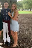 This dress was awesome-fits true to size! I ordered a small and it was perfectly fitting everywhere in every way. The color was so pretty too-sweet and simple! - Becca H.