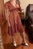 Took a risk on my first wrap style dress...this dress is great, the shoulder and chest area a little baggy I'll have to have it altered a little...matches great w/ Lulus Maryna off-white heels - Courtney G.