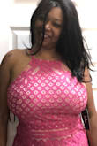 It's so feminine. Feels very comfortable to wear. It has a little too much puckering under the armpit area but otherwise, it's lovely. I'm so happy to find a shop that has pretty things for the big boned. lol - Lisa A.