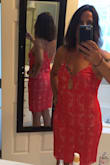 I can't wait to get to wear this.  I bought it just to sit on until I find the right occasion.  The color is a standout and it's so sexy and flattering. - Mary C.