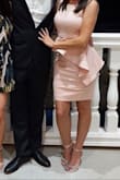 I bought this dress to wear to my rehearsal dinner. I was hesitant to buy it but I'm so glad I did! It is gorgeous and fits perfectly. It's really good quality, thick material so no chance of seeing through it. - Alexandria D.