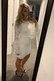 This dress was absolutely perfect for our wedding reception! We had a destination wedding with family & close friends, then a reception when we came home with friends & family who couldn't make the wedding. This was perfect! I received soooo many compliments on how beautiful this dress was. The sleeves are gorgeous as well. I would definitely recommend! - Breanna B.