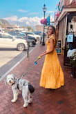 Flattering fit for anyone. The structure of the dress compliments you in all the right places. The dress neckline and back is perfect, no need to worry about showing too much. I chose not too wear a bra, but strapless or stickys could work. The mustard yellow shade is charming and cheerful for any occasion during late summer/fall season. This dress will forever be in my heart and closet- as I got married to the love of my life, in this dress (right before I Deployed to AFG). Hope you shine bright And make memories in this dress too. - Judy G.
