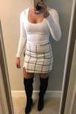 This skirt is exactly how it looks in the photos. Super comfy, easy to move in. Perfect for cooler weather and still looking cute! - Alyssa B.