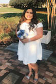 Perfect white dress for homecoming! Will definitely be ordering more things in the future. - Tania H.
