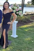 I wore this to my friend's black tie wedding, and it got so many compliments, even from the bride! It was very flattering. I just wish I had taken off the hanger straps... I had to keep tucking them in. The material of the dress is a little thicker, so it's more fitting for a late fall/winter event. The slit was just the perfect length for sexy, but class, plus it helps with airflow! I hope I can find another event to wear this to!! - Ashley D.