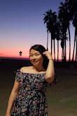 I wore this dress to my vacation in Venice Beach in LA. It's so comfortable and like the material! - Yuki X.