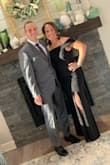 This dress not only was flattering but so comfortable. The neckline is gorgeous. The leg slit gives it just the right amount of sex appeal. People were complementing me all night long. I did have to get it shortened even with 3.5" heels. - Bridget M.