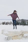 Light weight, good for wearing with jeans or leggings. It's longer than appears in the photo though! - Kristen H.