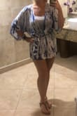 I loved this romper! I wore it to a beach pub crawl and it was perfect for the occasion. Very light weight and breathable material. Potentially runs a little big- I'm usually between a small and medium. I chose a medium and I think small might have been too short. Definitely recommend! - Kylen K.