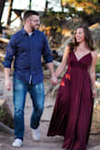 I wore this for a photo shoot in the mountains. It's a beautiful dress, but the slit is a little high. I would recommend wearing spanks under it. I also had a few inches taken off the length. Otherwise it's a perfect fit! The material is thick and layered so I would not recommend wearing it in a hot environment. Over all I love the dress and cant wait to wear it again! - Amy U.