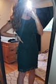 The fit was fine but I didn't love the material. It felt very flat; I'm sure with some dramatic accessories this could be nice for the right event. I also personally felt very very warm in it, so if you overheat easily think about that. - April L.