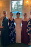 Absolutely loved the dress! Went by previous posts and ordered a S. Tried it on and it was pretty big. I recently tore my ACL so I already planned on getting it altered so I wouldn't trip on extra material. They ended up taking about 2 inches in around the waist as well. I wore it to a fall wedding and couldn't believe how comfortable it was!! A friend of mine has borrowed it too. She's taller and more muscular than I am but the dress fit her perfectly! I'm hoping I can wear this again! - Laura B.