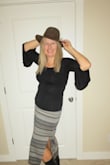Love this top- it clings to the figure perfectly, love the flounce sleeves.   Not too long and short and shoulder line fits well without slipping down.  The material also is soft and comfortable. - Indra H.