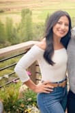 This is the best body suit ever! The bottom is a thing which is perfect for tight jeans. It also is easy to wear bra-less. The fabric is perfect, think and stretchy, no show and comfortable! I love this top. - Aundrea M.