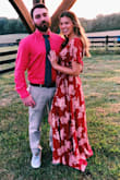 This dress was so cute and perfect for a late summer wedding! The material is thinner but not see-through so it was very breathable. It was a little long on me but I was wearing heels so it was the perfect length. I was a little nervous about the amount of cleavage it would show but that is totally adjustable (as well as the waist) and it ended up being perfect! - Jenna S.