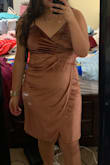 Loved the dress! Does fit a little big, usually a Large, ordered a Medium. Definitely recommend sizing down. Love the color!! - Crystal G.