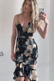 Wore it to a black tie optional wedding and got so many compliments! I was deciding between the small and the medium and the small was perfect for my height even with 4" heels! Love love love! - KRISTEN M.