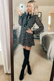 Perfect combination of sophisticated and sexy. Fits like a glove. I have short legs but if you have longer legs I might size up for length. - Melissa M.