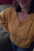 Oh-so-cozy! Generously sized with the most glorious sleeves ever. Soft, comfortable, baggy but not overly so. I love this sweater and the color? Awesome!! Love it! - Melina I.