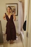 Perfect dress for a fall wedding. It was my mistake for not taking a better look at the sizing because it was a bit big around the waist and chest area for me. I got so many compliments and it was a great dress to dance the night away in. Looks pretty and flowy but it is not a fragile dress and can handle a wash and doesn't wrinkle easily. Can't wait to find another occasion to wear it! - Courtney L.