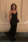 This dress is the one black dress you will need for the rest of your life! 
Ordered a size 8 and it fit a little to loose for my bust. The. Ordered a 6 and it fit perfectly! Definitely long in length for me, didn't have time to get it gemmed but it flowed well dragging behind- wear some high heels! Stretchy material so order down if between sizes. Wore to a black tie event in Las Vegas and had so many compliments my date and I got into private clubs for free! You will feel magical! - Olivia C.