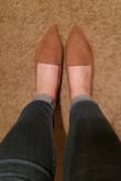 Normally a 9.5 shoe, bought a 10. These are definitely long but a 9 would have been too cramped in the toe. Only worn once so far, but comfortable. - Stacey B.