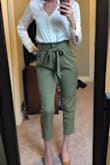 These pants are perfect! I was worried they'd look weird in the hips on me but they are so flattering and fashionable. I got a medium. - Kirsten Z.