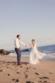 I first order a medium, but the zipper didn't close at the top it was really tight under the breast area, so I ordered a large to arrive the next day. Which it did so shipping was great. The large fit me perfect. I felt beautiful in my dress. It was perfect for my beach wedding. - Crystal O.