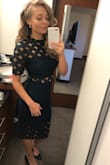 I am obsessed with this dress! I wore it to a Fall wedding and received compliment after compliment the whole night. It fit me perfectly, I am usually between an XS/S and I selected the smaller size. I'll also say this dress was so fun to accessorize, with several options depending on style! - Katie B.