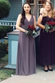 Surprised how well this fit! It definitely runs long for shorter people and it was a bit low cut in the front. Plus I have a smaller bust, so I didn't quite fill it out. I took it in for alteration. They hemmed it and with a couple stitches at the top (plus a sticky backless bra), it came off beautifully! Looked at few other dresses that were more expensive and this was definitely the right, tasteful decision! - Elizabeth C.