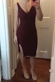 I loved the dress - it was absolutely perfect for a wedding this fall paired with a large scarf as a shawl. I only give it 4 stars because the slip underneath the dress kept riding up whenever I would go from sitting to standing and dancing of course. Other than that though beautiful dress! - Claudia C.